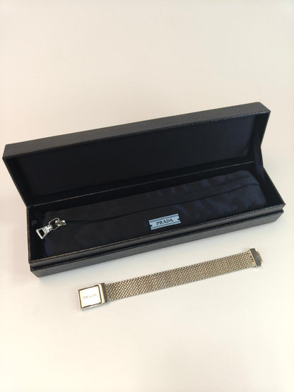 PRADA プラダ メッシュ ブレスレット シルバー 管理番号：10347