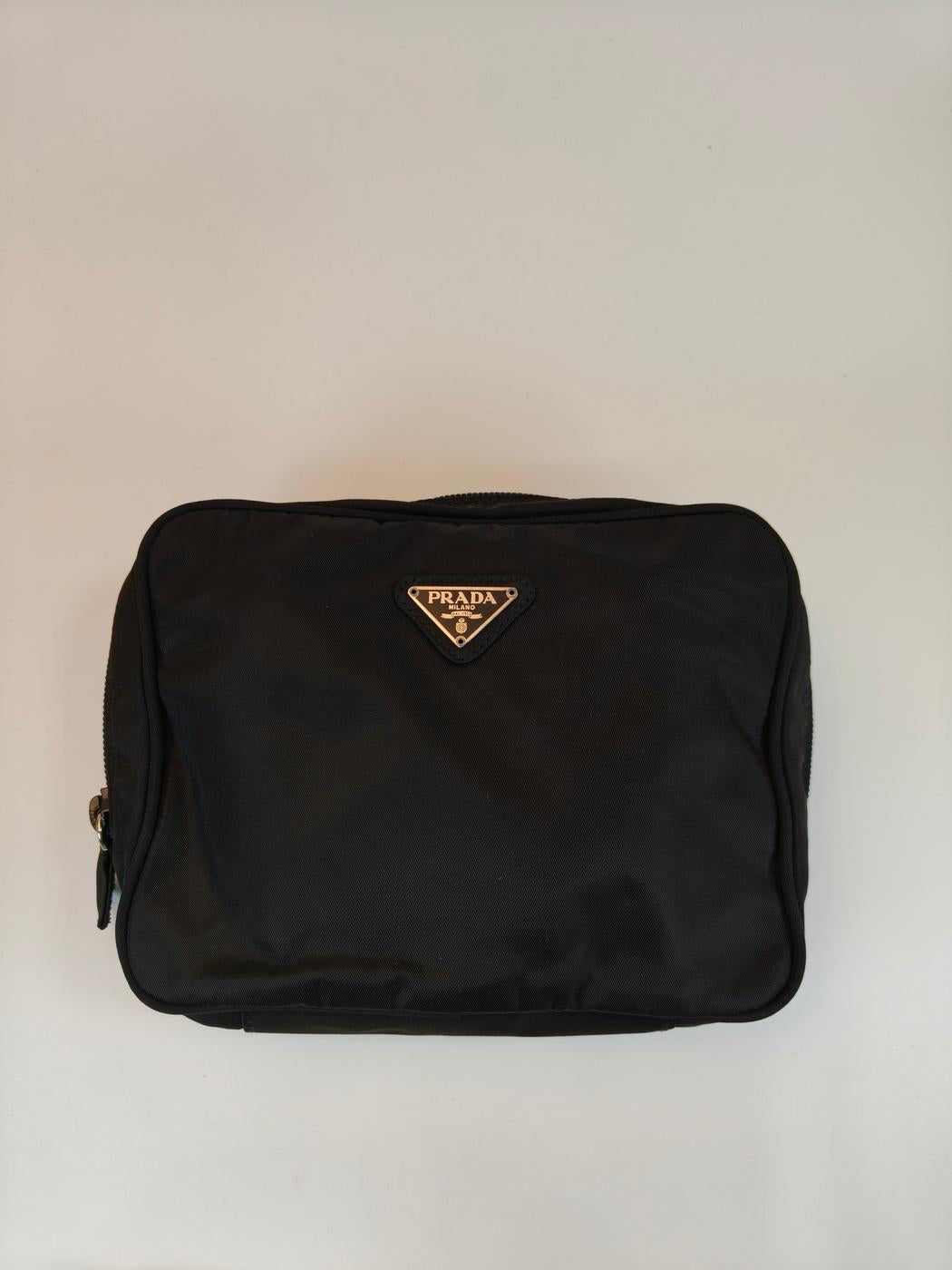 PRADA Nylon Pouch, Cosmetic Pouch, Travel Pouch, Black, Product number: 10766