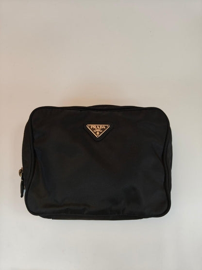 PRADA Nylon Pouch, Cosmetic Pouch, Travel Pouch, Black, Product number: 10766