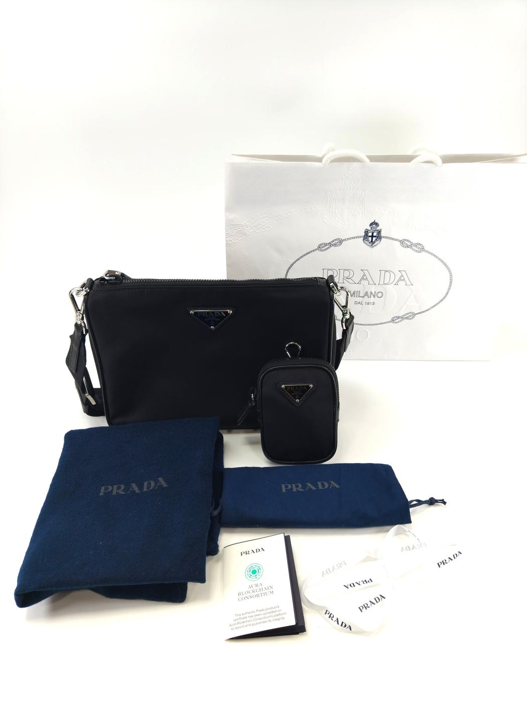 PRADA 普拉达 尼龙 单肩包 NERO 黑色 型号：10820