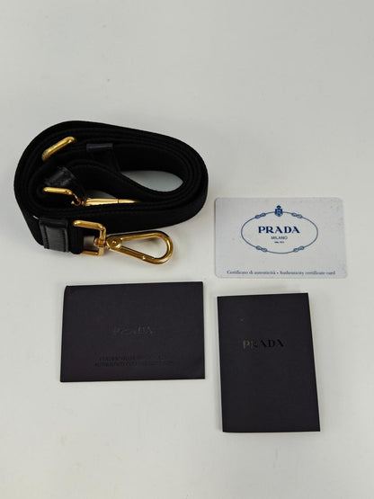 PRADA 普拉达 Canapa 2WAY 托特包 单肩包 牛仔布 黑色 管理编号：10893
