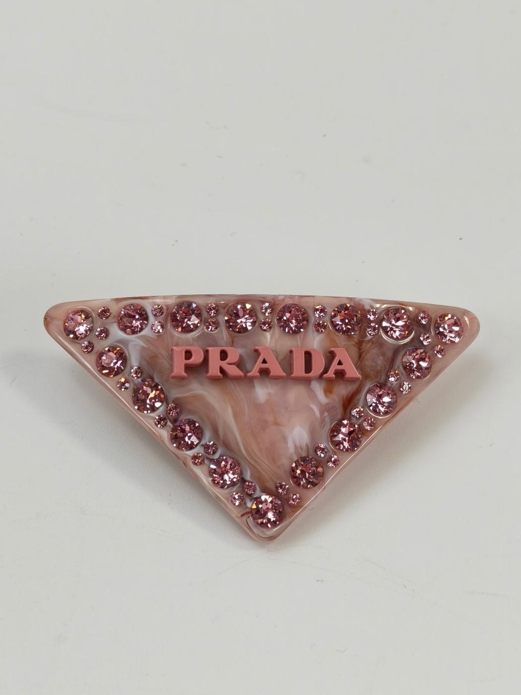 PRADA Triangle Barrette Hair Accessory Pink Item Number: 10897