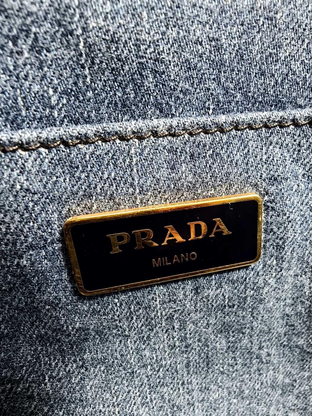 PRADA 普拉达 Canapa 2Way 托特包 单肩包 牛仔布 款号：10982