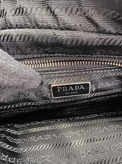 PRADA 普拉达 TESSUTO IMPUNTU 绗缝单肩包 手提包 2用 黑色 管理编号：10983