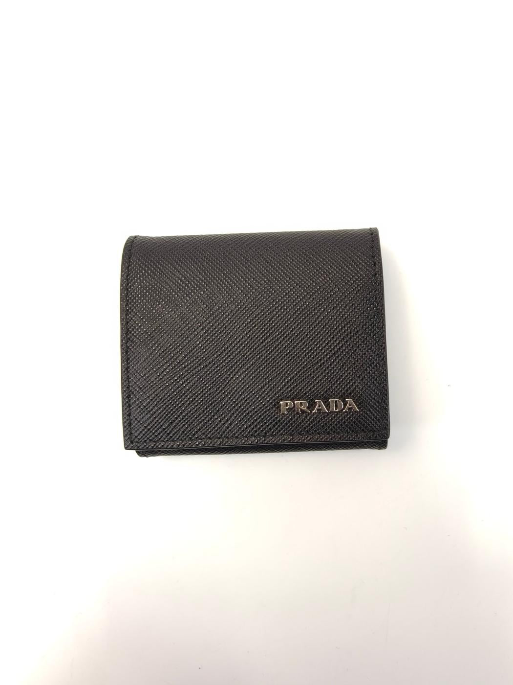PRADA 普拉达 Saffiano皮革 零钱包 黑色 管理编号：10987