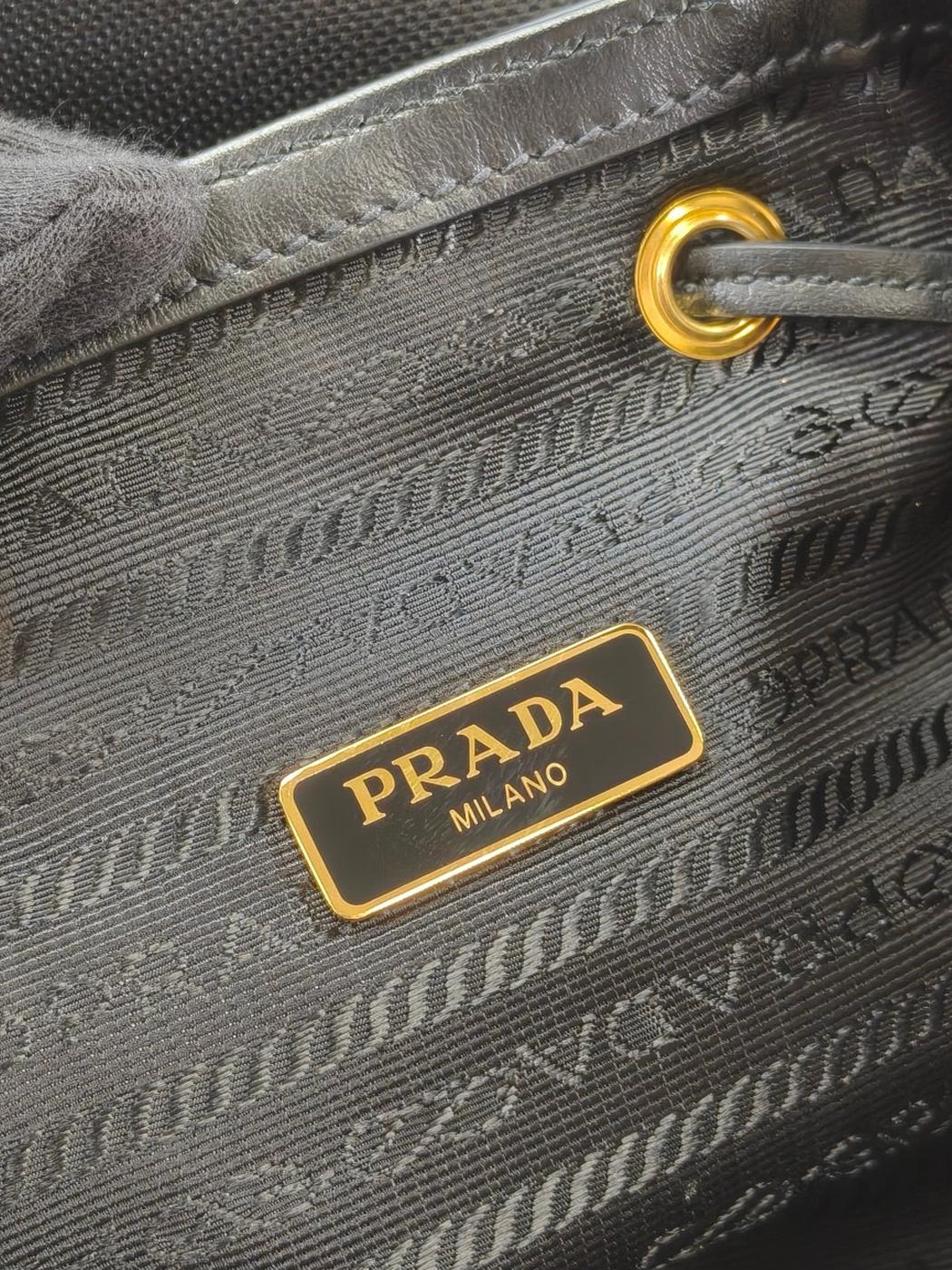 PRADA 2WAY Shoulder Bag Handbag Drawstring Black Item Number: 10997