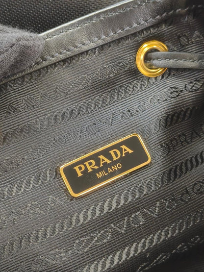 PRADA 2WAY Shoulder Bag Handbag Drawstring Black Item Number: 10997