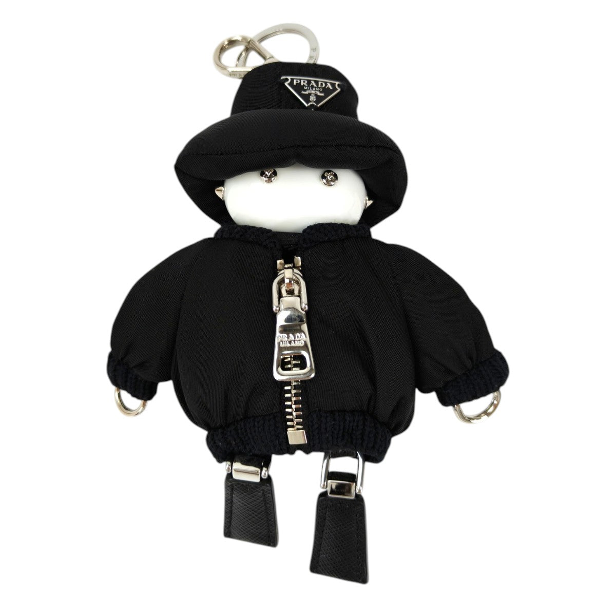 PRADA Soft Robot Re-Nylon Keychain Charm Black Model Number: 11354