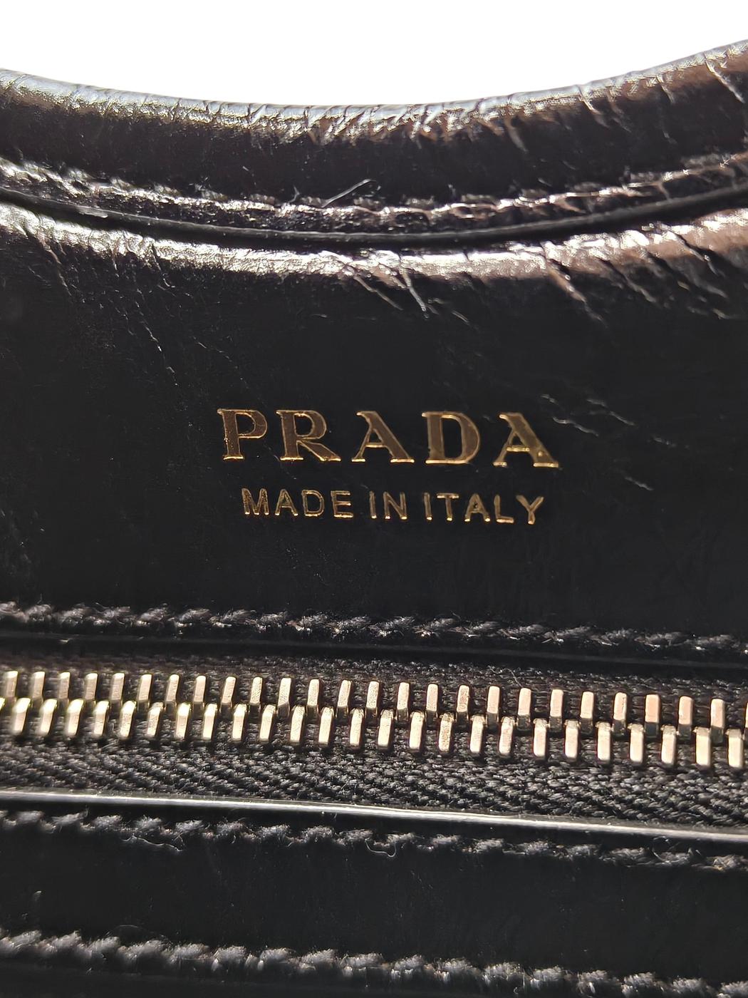 PRADA プラダ スモール レザー トートバッグ ブラック 管理番号：11367