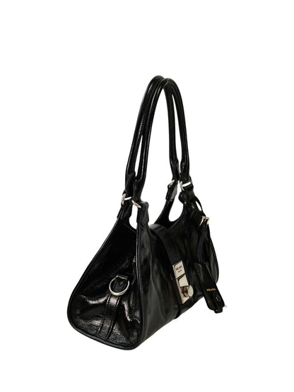 PRADA プラダ スモール レザー トートバッグ ブラック 管理番号：11367