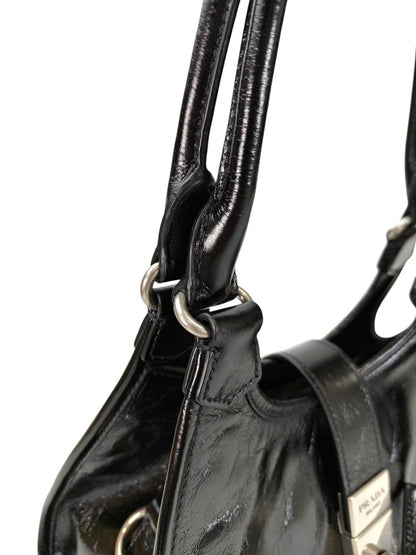 PRADA プラダ スモール レザー トートバッグ ブラック 管理番号：11367