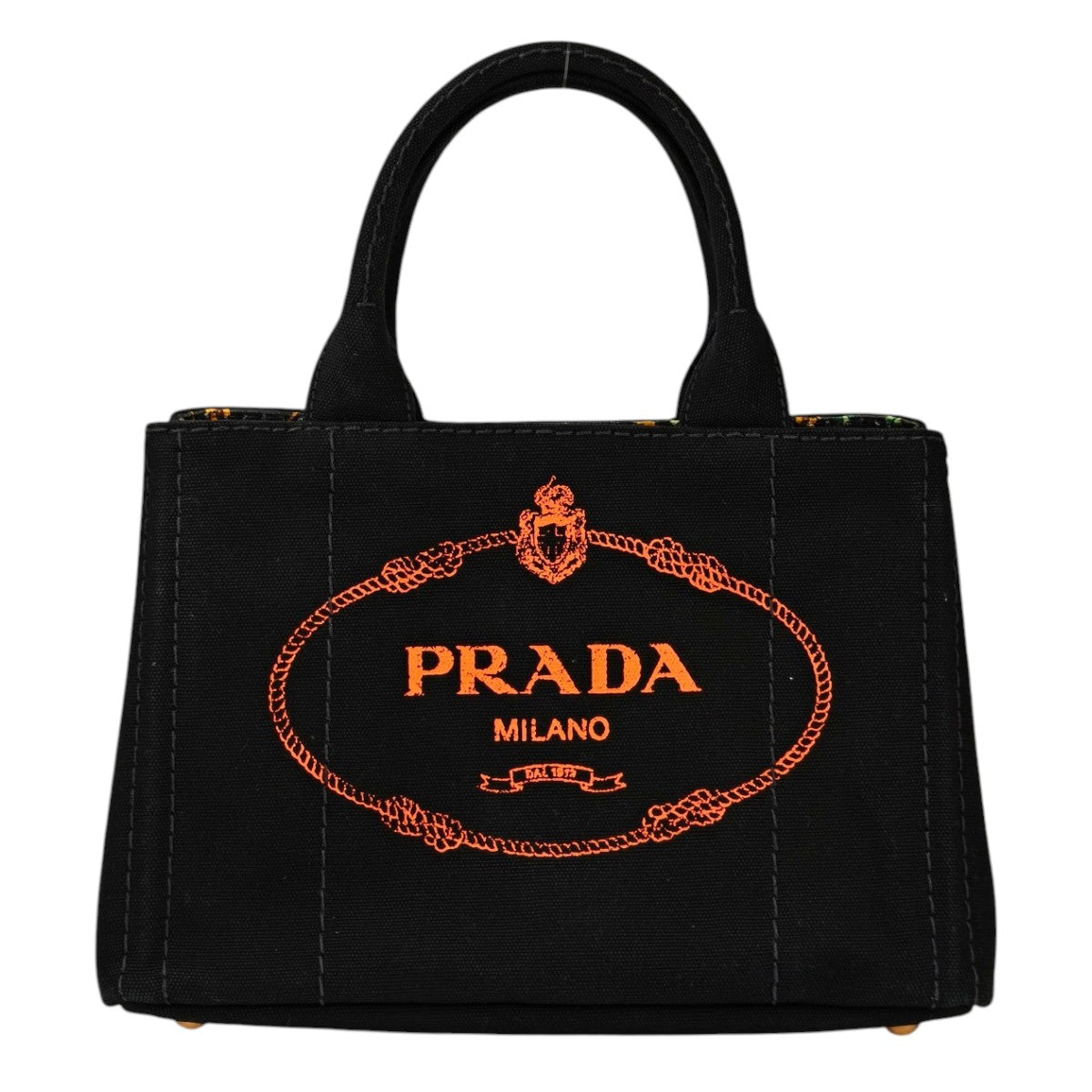 PRADA プラダ カナパ トートバッグ ブラック×オレンジ 管理番号：11391