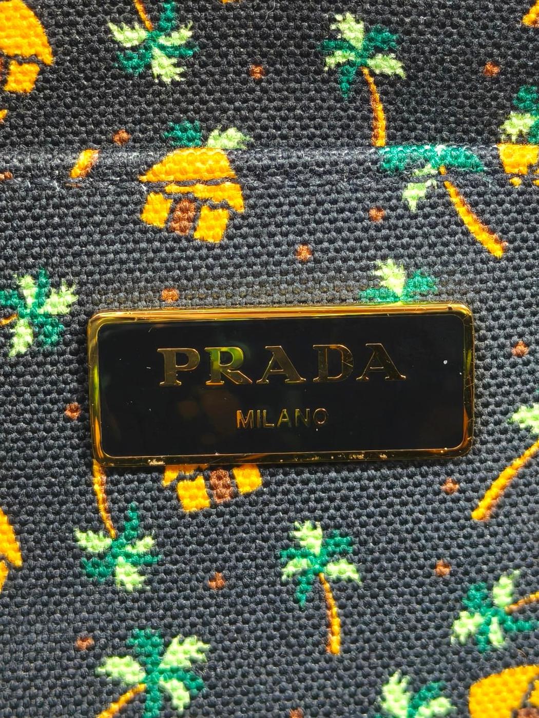 PRADA プラダ カナパ トートバッグ ブラック×オレンジ 管理番号：11391