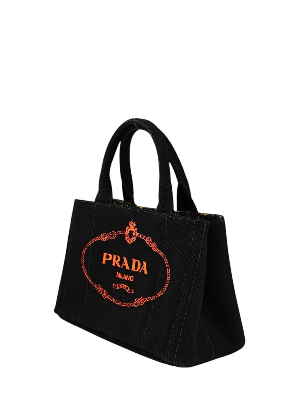 PRADA プラダ カナパ トートバッグ ブラック×オレンジ 管理番号：11391