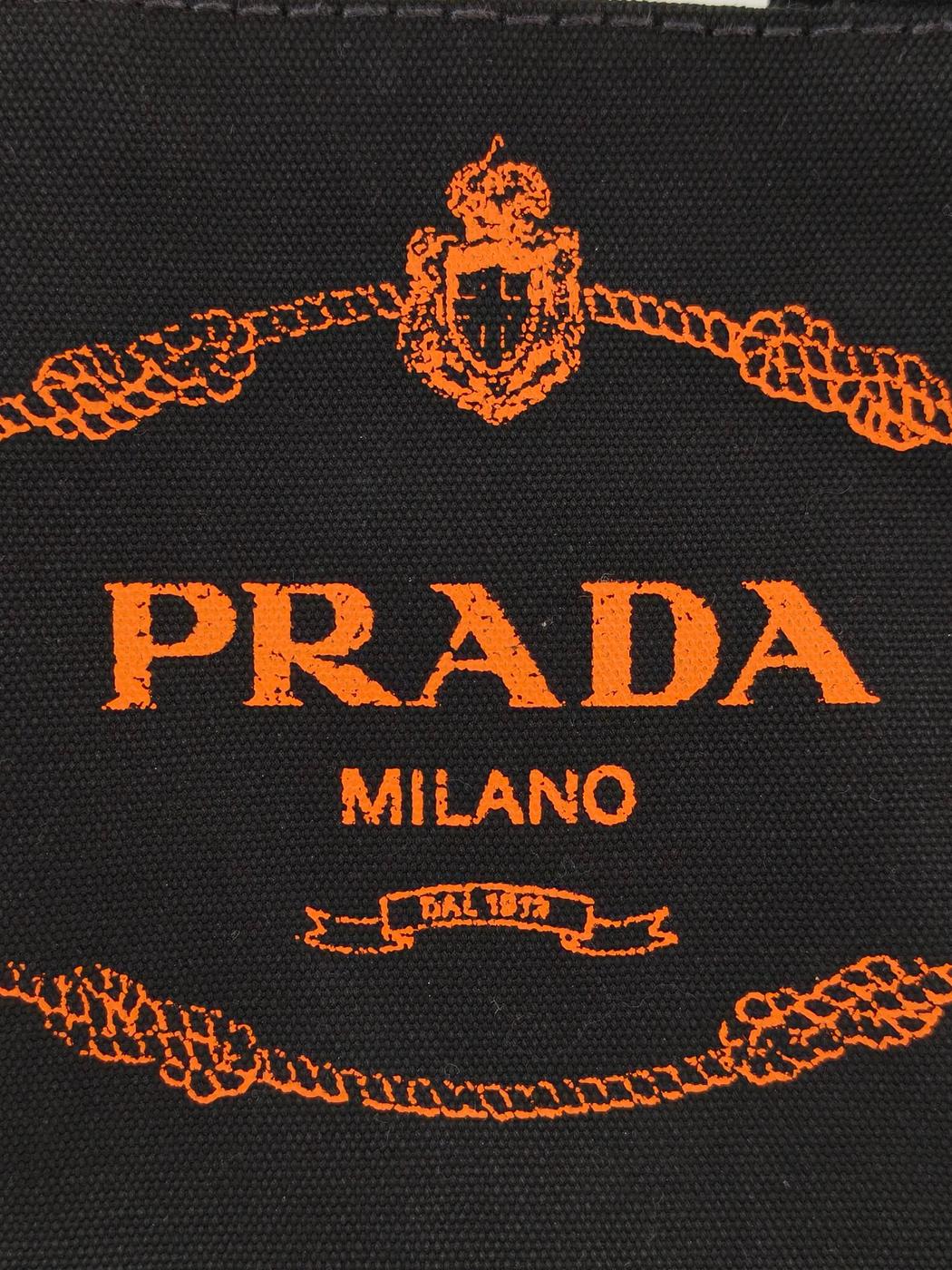 PRADA プラダ カナパ トートバッグ ブラック×オレンジ 管理番号：11391