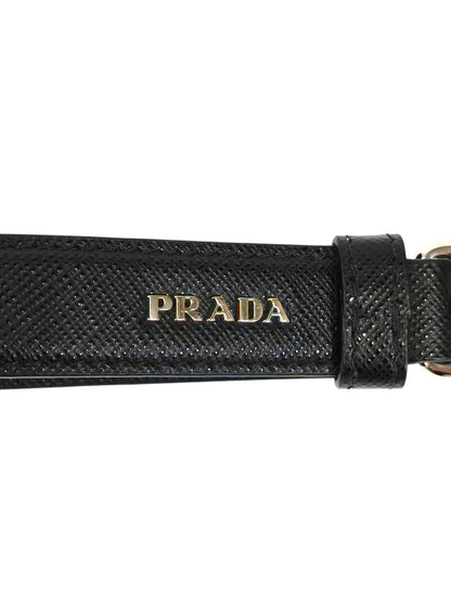 PRADA プラダ 三角ロゴ サフィアーノレザー キーリング ブラック 管理番号：11404