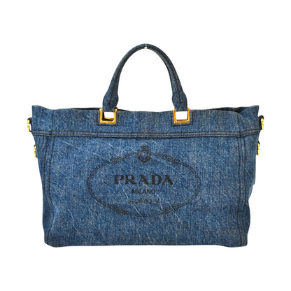 PRADA プラダ カナパ トートバッグ 2WAY ネイビー 管理番号：11414