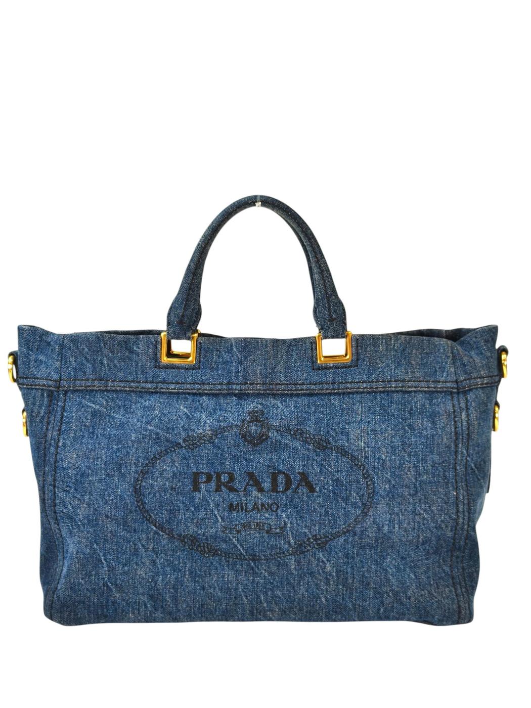 PRADA プラダ カナパ トートバッグ 2WAY ネイビー 管理番号：11414