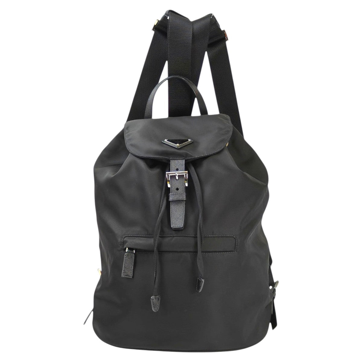 PRADA プラダ ナイロン 三角ロゴ付き バックパック ブラック 管理番号：11536