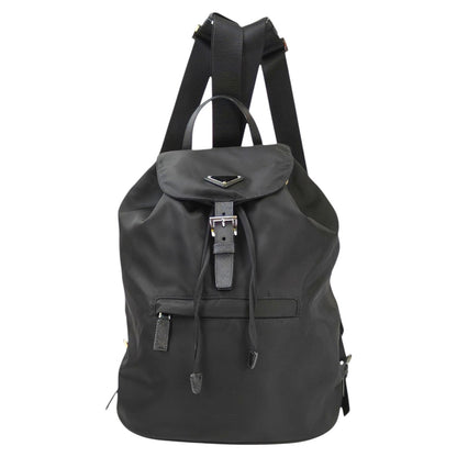 PRADA プラダ ナイロン 三角ロゴ付き バックパック ブラック 管理番号：11536
