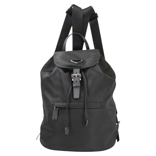 PRADA プラダ ナイロン 三角ロゴ付き バックパック ブラック 管理番号：11536