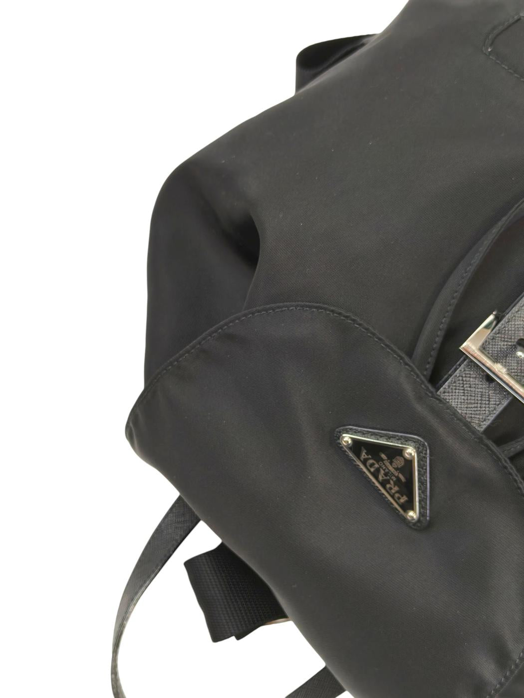 PRADA プラダ ナイロン 三角ロゴ付き バックパック ブラック 管理番号：11536