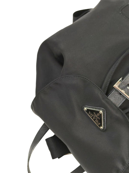 PRADA プラダ ナイロン 三角ロゴ付き バックパック ブラック 管理番号：11536