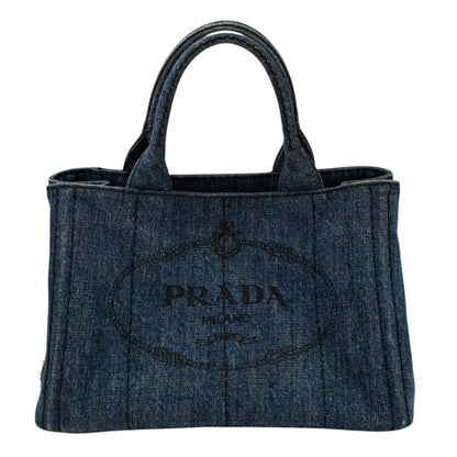 PRADA プラダ カナパ デニム 2WAY トートバッグ ネイビー 管理番号：11542
