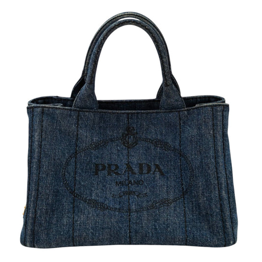 PRADA プラダ カナパ デニム 2WAY トートバッグ ネイビー 管理番号：11542