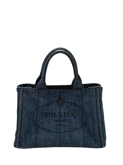 PRADA プラダ カナパ デニム 2WAY トートバッグ ネイビー 管理番号：11542
