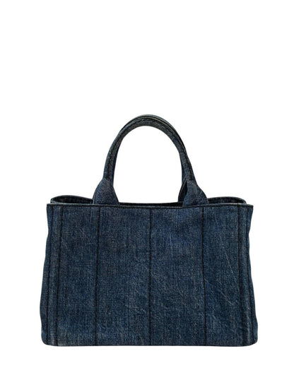 PRADA プラダ カナパ デニム 2WAY トートバッグ ネイビー 管理番号：11542