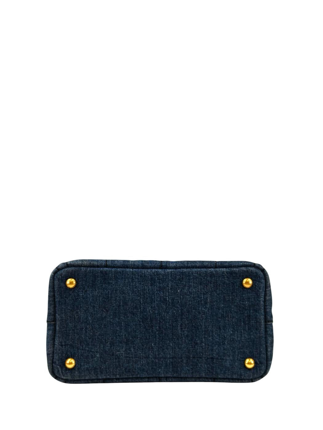 PRADA プラダ カナパ デニム 2WAY トートバッグ ネイビー 管理番号：11542