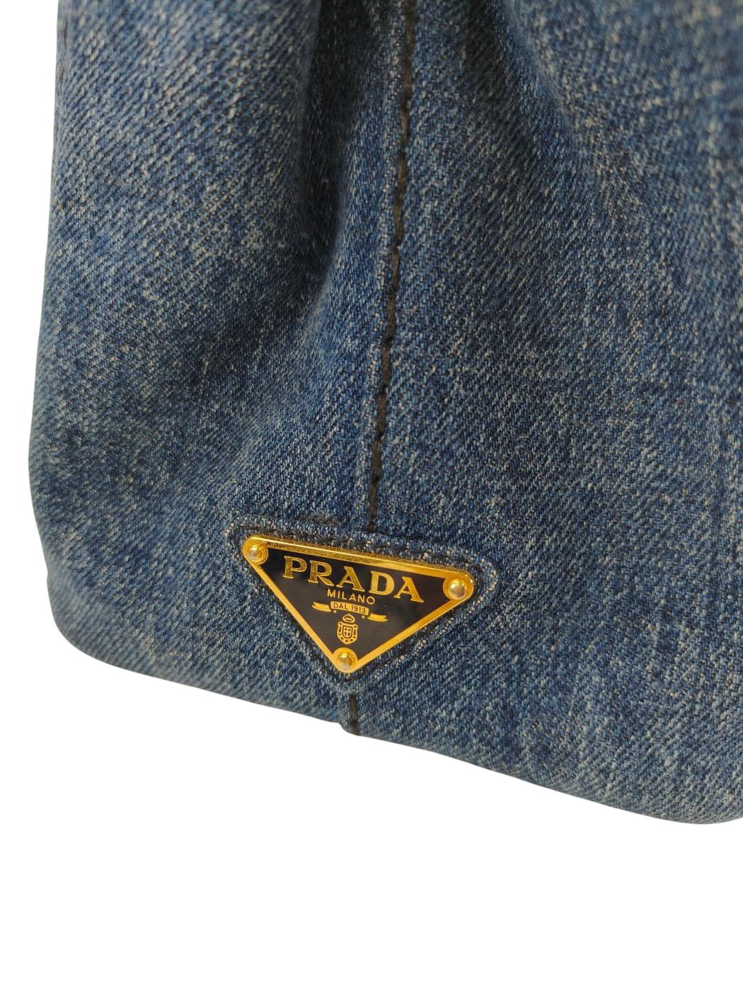 PRADA プラダ カナパ デニム 2WAY トートバッグ ネイビー 管理番号：11542
