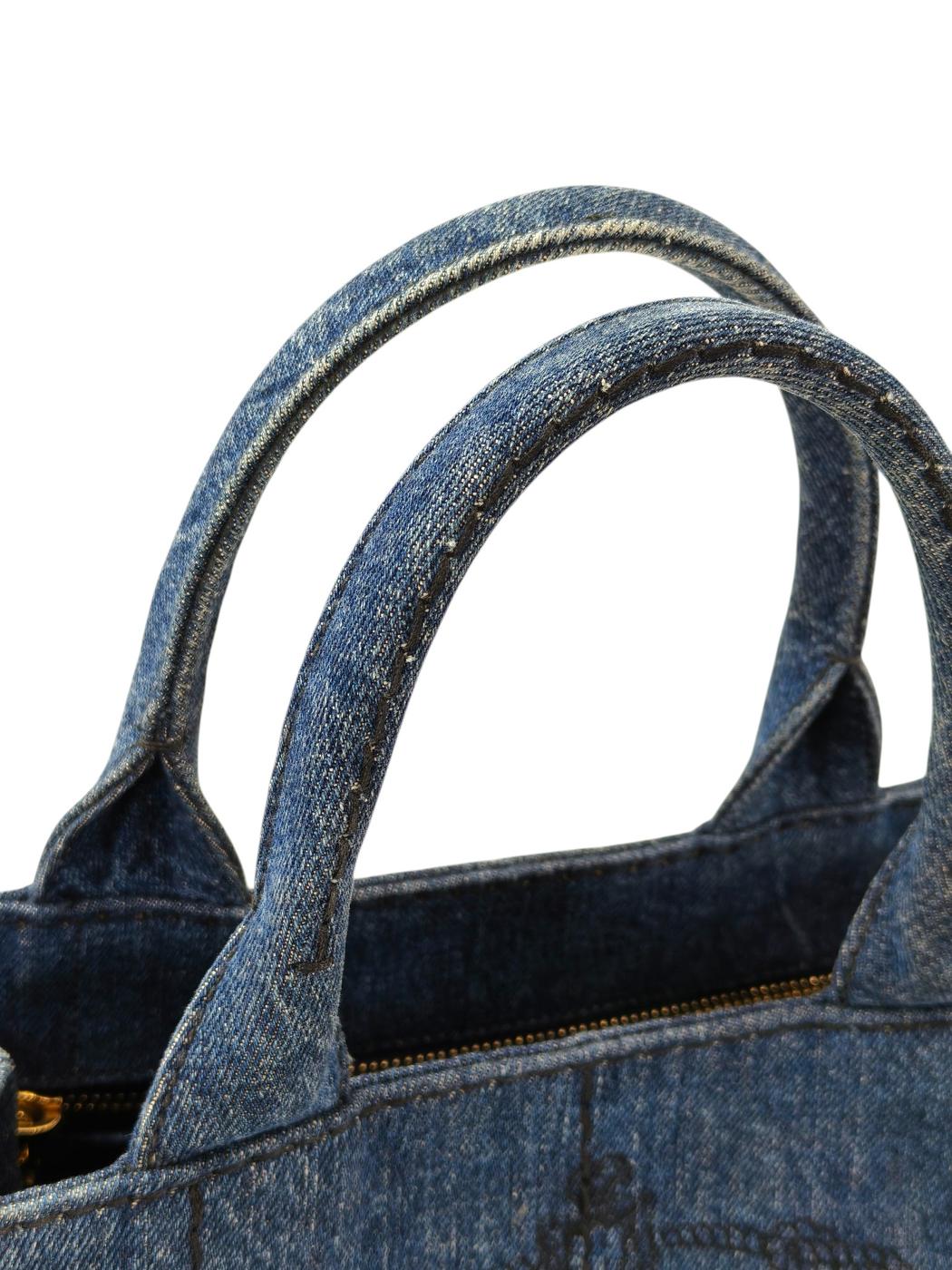 PRADA プラダ カナパ デニム 2WAY トートバッグ ネイビー 管理番号：11542