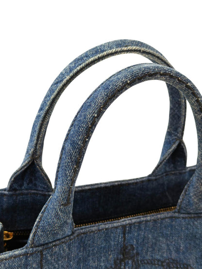 PRADA プラダ カナパ デニム 2WAY トートバッグ ネイビー 管理番号：11542
