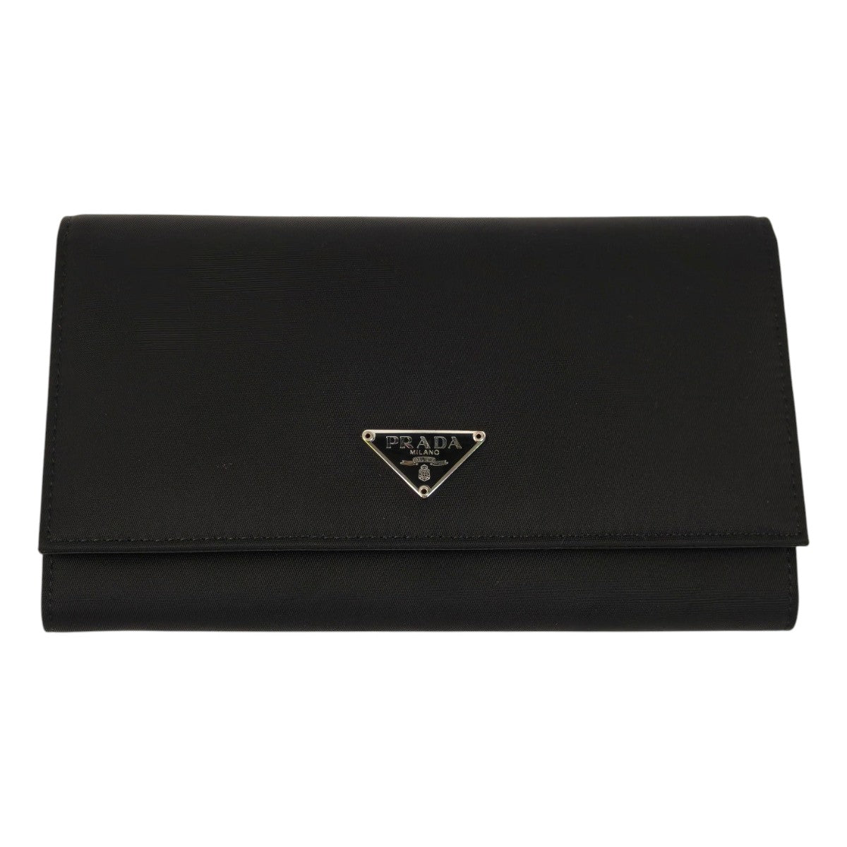 PRADA プラダ 三角ロゴ付き 二つ折り長財布 ブラック 管理番号：11546