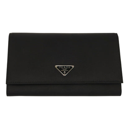 PRADA プラダ 三角ロゴ付き 二つ折り長財布 ブラック 管理番号：11546