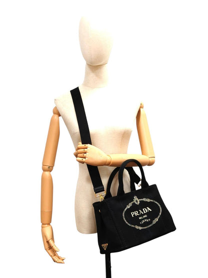 PRADA プラダ カナパ 2WAY トートバッグ ブラック 管理番号：11572