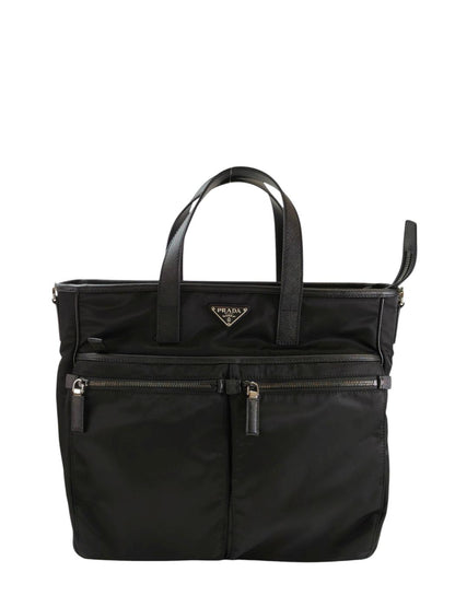 PRADA プラダ ナイロン 三角ロゴ付き 2WAY トートバッグ ブラック 管理番号：11657