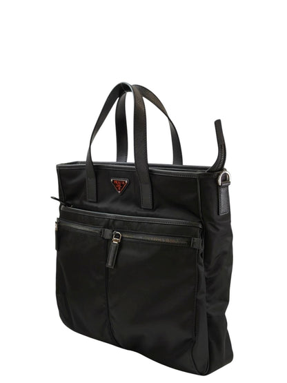PRADA プラダ ナイロン 三角ロゴ付き 2WAY トートバッグ ブラック 管理番号：11657