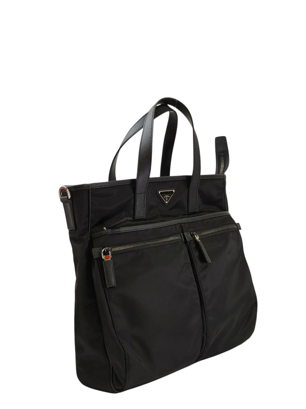PRADA プラダ ナイロン 三角ロゴ付き 2WAY トートバッグ ブラック 管理番号：11657