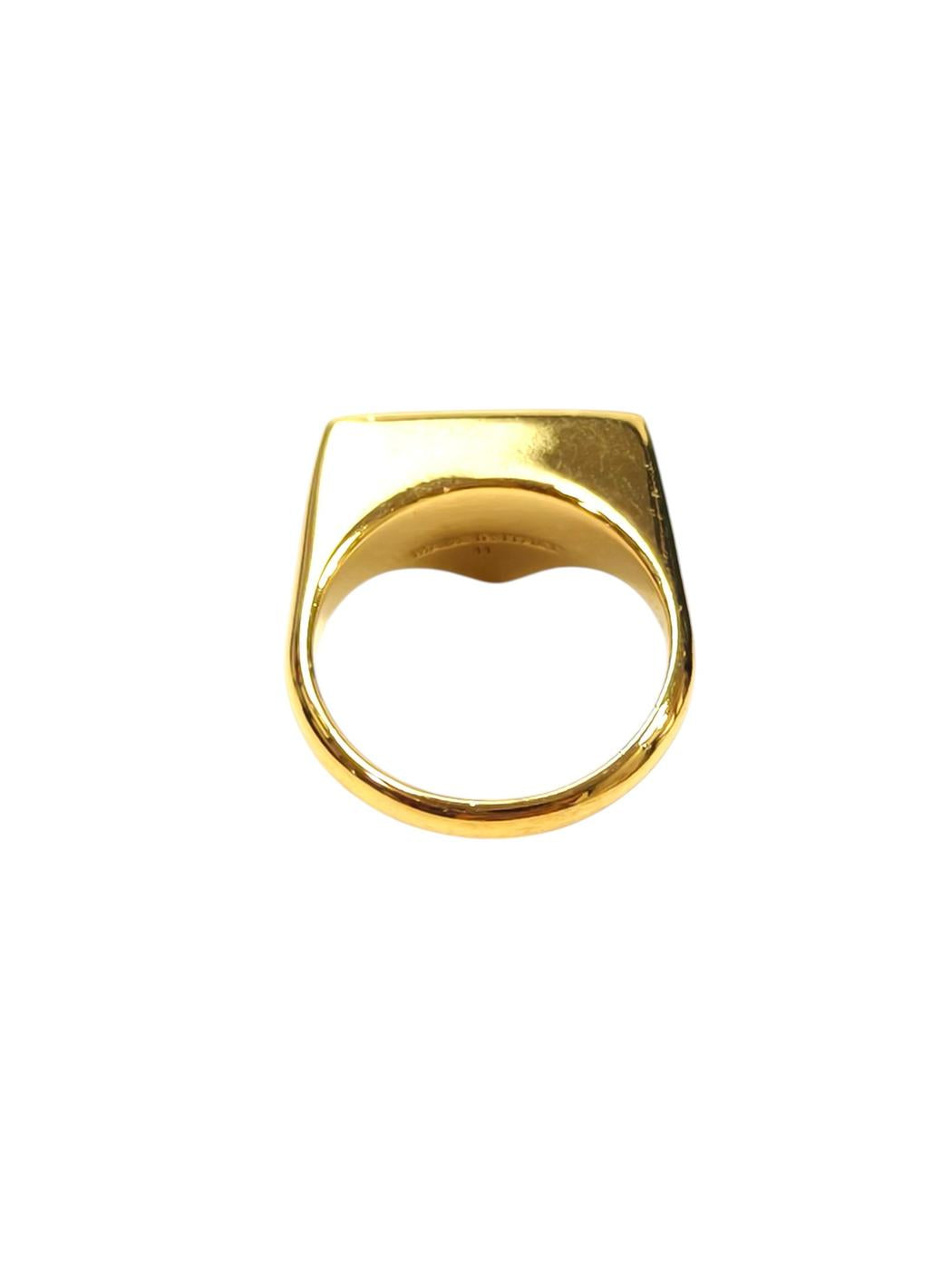 PRADA Triangle Logo #11 Ring Black x Gold Control number: 11707