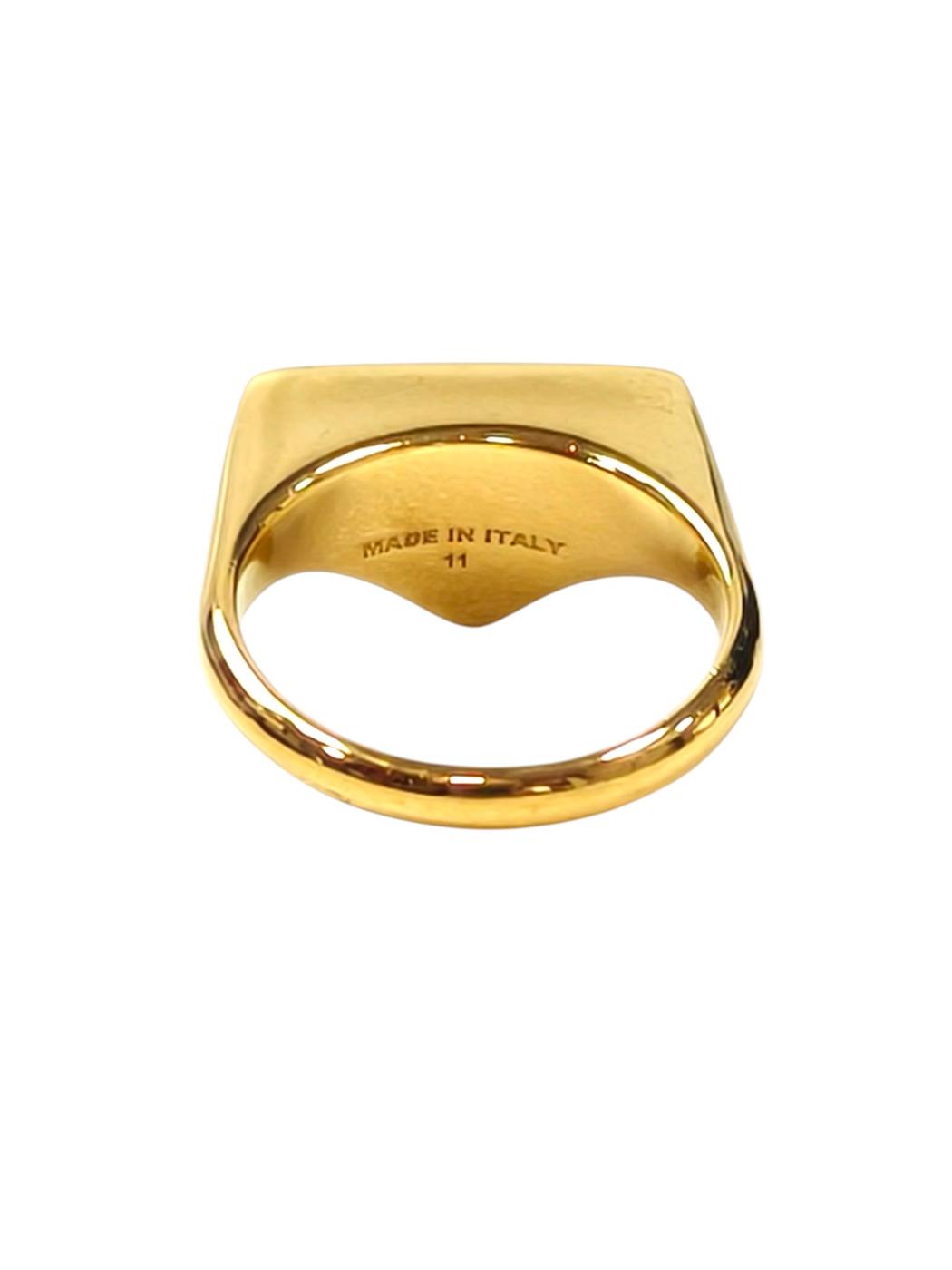 PRADA Triangle Logo #11 Ring Black x Gold Control number: 11707