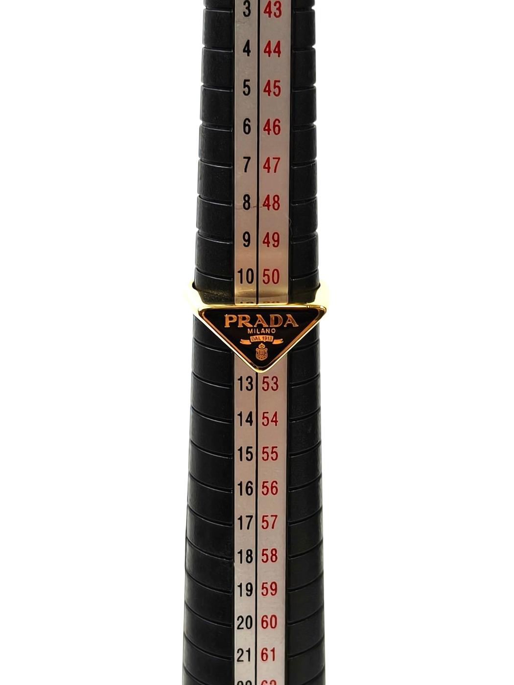 PRADA Triangle Logo #11 Ring Black x Gold Control number: 11707