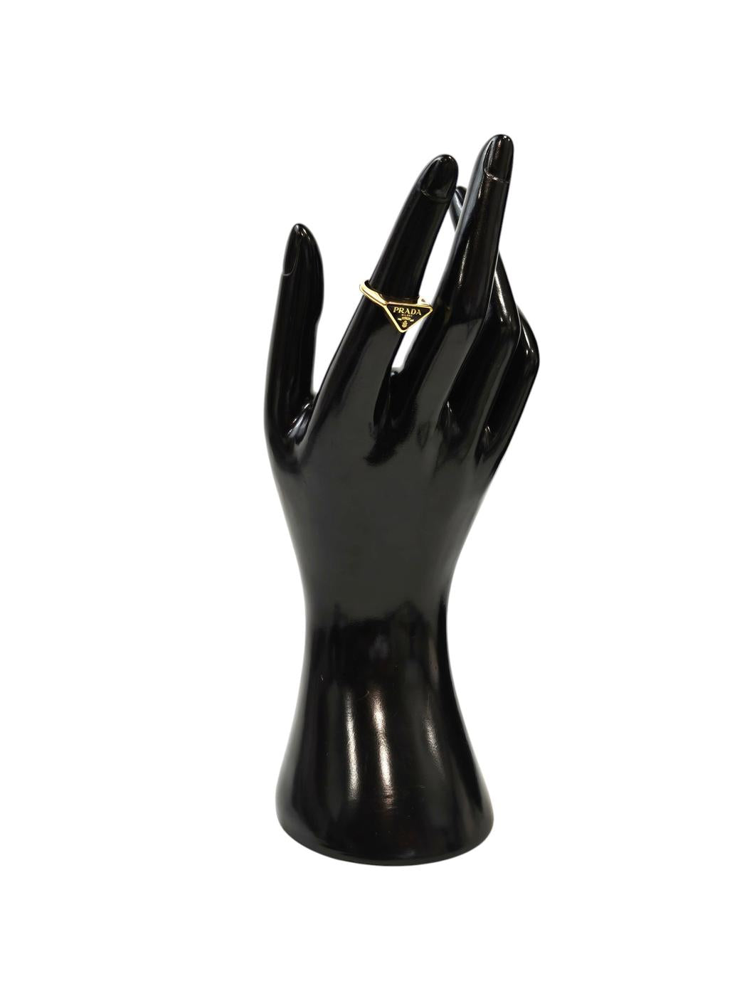 PRADA Triangle Logo #11 Ring Black x Gold Control number: 11707