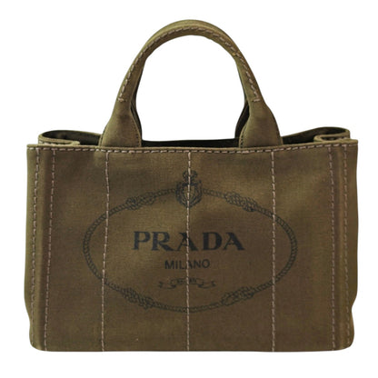 PRADA プラダ カナパトート ミニ トートバッグ 緑 キャンバス 管理番号：11746