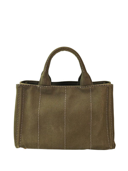 PRADA プラダ カナパトート ミニ トートバッグ 緑 キャンバス 管理番号：11746