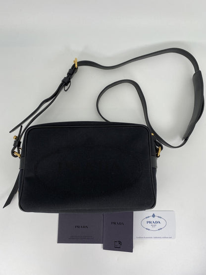 PRADA 提花单肩包 1BH089 Logo 提花 NERO 简约款 控制编号：9024