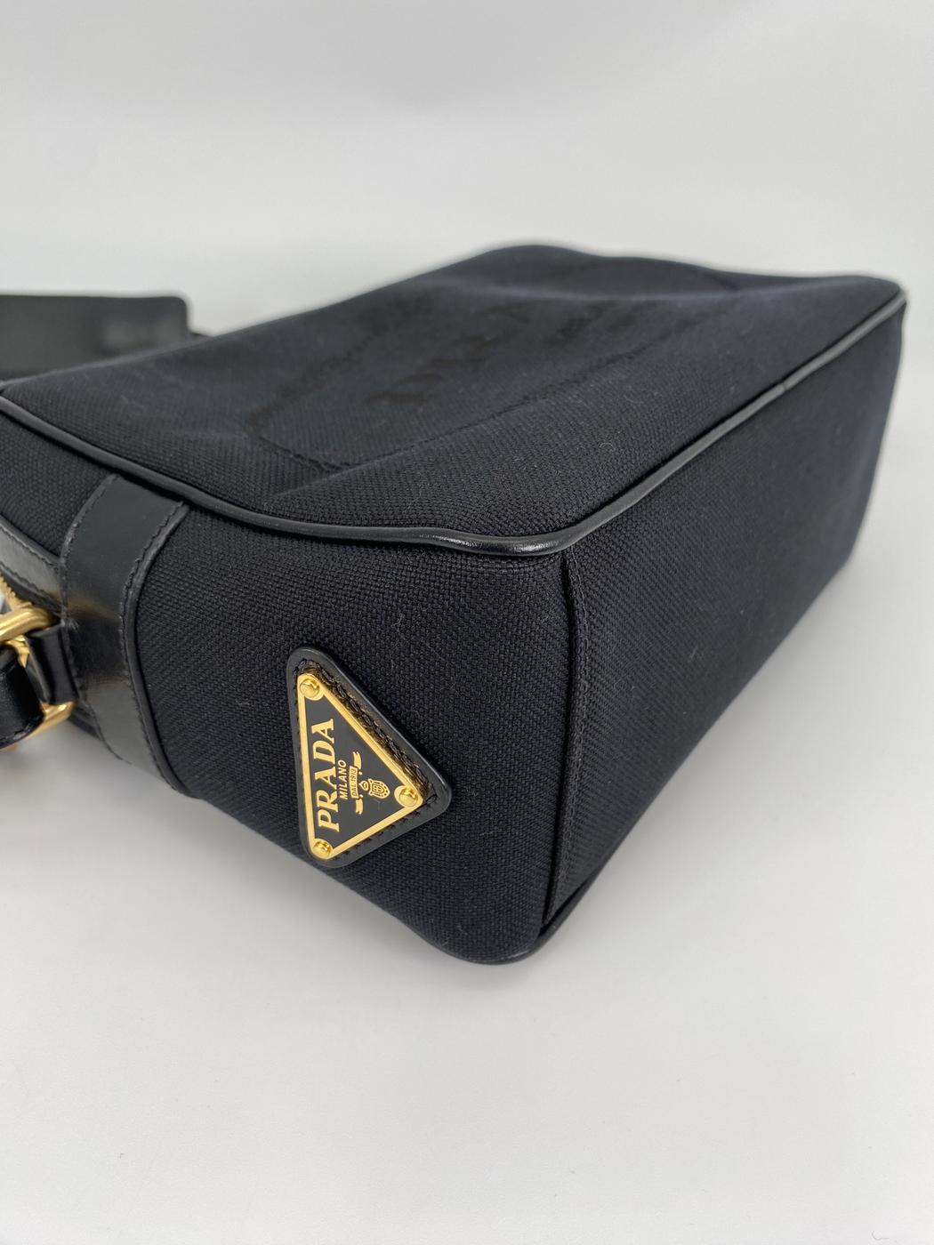 PRADA 提花单肩包 1BH089 Logo 提花 NERO 简约款 控制编号：9024