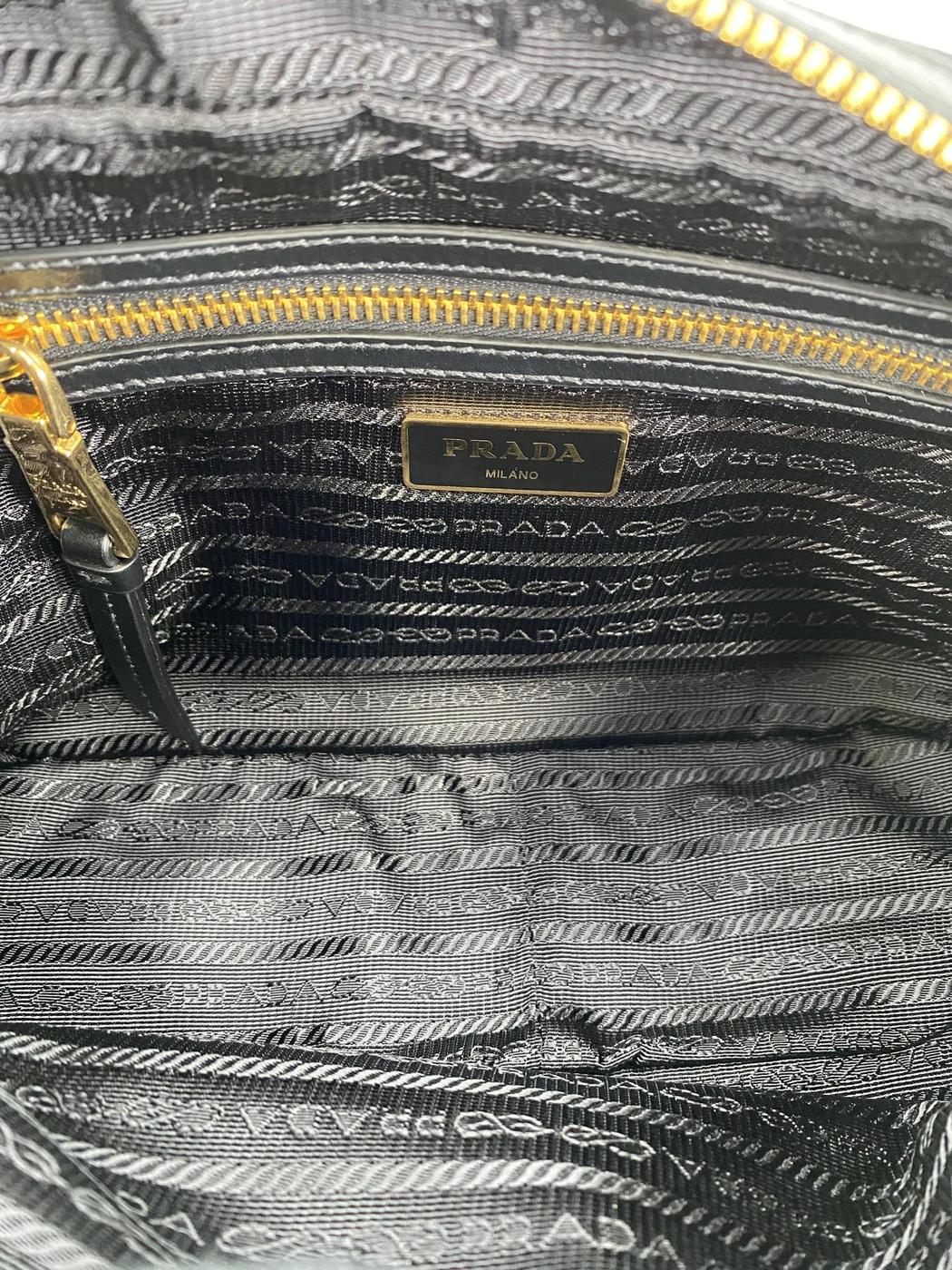 PRADA 提花单肩包 1BH089 Logo 提花 NERO 简约款 控制编号：9024
